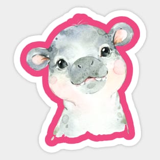 Adorable Baby Hippo! Sticker